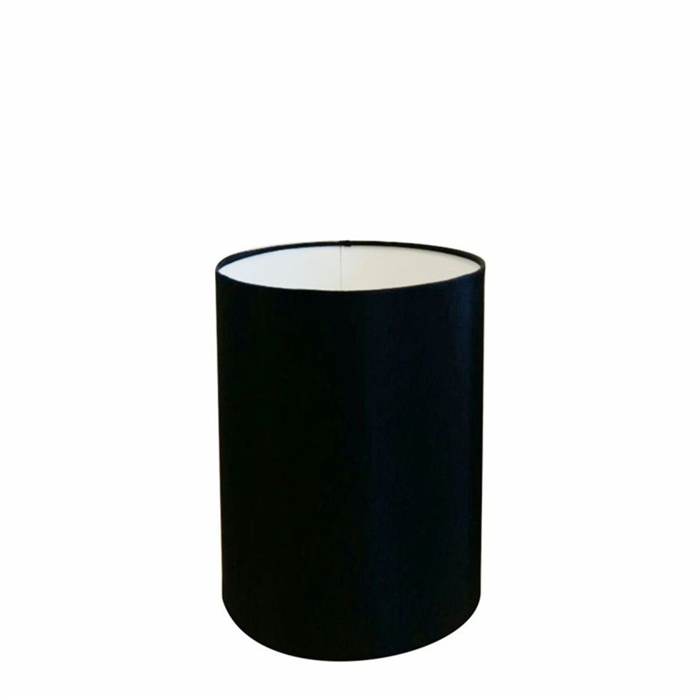 Cúpula Abajur e Luminária em Tecido Cilíndrica Vivare Cp-8004 Ø15x25cm - Bocal Europeu - Preto - 1