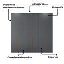 Ver imagem 4 de Guarda Roupa 6 Portas Abrir 230 cm X 240 cm para Quarto ou Closet 100% MDF Cor:Cinza e Peroba