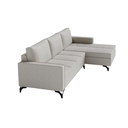 Ver imagem 5 de Sofá 3 Lugares Living Fixo Viena com Chaise 2,40m em Linho:bege Mesclado