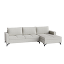 Ver imagem 1 de Sofá 3 Lugares Living Fixo Viena com Chaise 2,40m em Linho:bege Mesclado