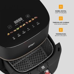 Air Fryer Fritadeira sem Óleo Mega Digital 7,1l Antiderrapante 1700w 127v Wap - 4
