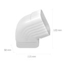 Ver imagem 4 de Joelho Lateral do Condutor de Calha 58x115mm Branco