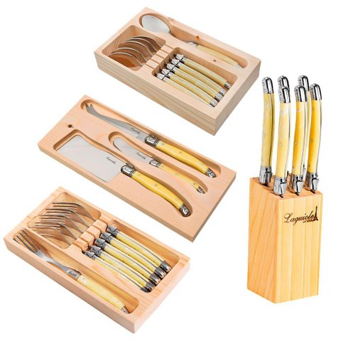 Conjunto de Talheres Luxo 21 Peças Original Laguiole La Tour - Marfim