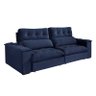 Sofá Retrátil e Reclinável Molas Ensacadas 3 Lugares Madri Evidence Suede Azul Marinho - 3