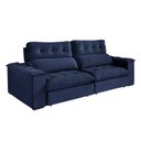 Ver imagem 3 de Sofá Retrátil e Reclinável Molas Ensacadas 3 Lugares Madri Evidence Suede Azul Marinho