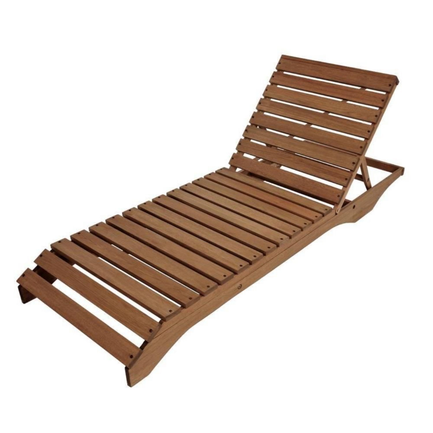 Conjunto 2 Espreguiçadeiras para Jardim em Madeira Maciça Chaise Long - 2