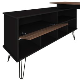 Mesa Escrivaninha Dubai 1 Porta Ipe/preto - Artany - 3