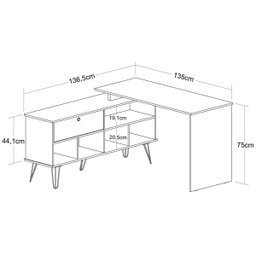 Mesa Escrivaninha Dubai 1 Porta Ipe/preto - Artany - 4