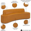 Ver imagem 3 de Sofá 5 Lugares para Sala de Estar Living 280cm Theo D06 Sintético Caramelo - Mpozenato