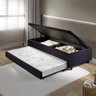 Bicama com Baú Solteirão Reforçado 96x203 Cm em Suede - 1