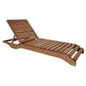Conjunto 3 Espreguiçadeiras para Jardim em Madeira Maciça Chaise Long - 5