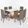 Conjunto Sala de Jantar Mesa Tampo Mdf e Vidro 6 Cadeiras Jéssica Espresso Móveis - 2