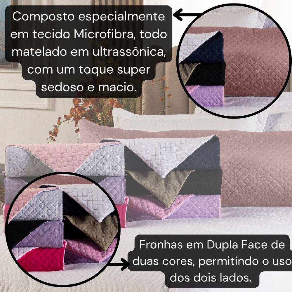 Capa Fronha de Xuxão Matelado Dupla Face Avulsa 1,45m X 45cm - Microfibra Matelada Cinza-rosa - 4