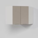 Ver imagem 4 de Armário Aéreo Planejado de Canto Oblíquo Ipanema CabeCasa MadeiraOriginals Bege/Fendi Trama/Branco