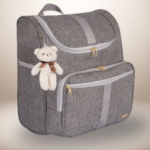 Mochila Bebê Infantil Maternidade 2 em 1 Faixa Menino Menina Amor:cinza