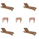 Ver imagem 1 de Conjunto 4 Espreguiçadeiras e 3 Mesinhas de Centro para Jardim em Madeira Maciça Marrom