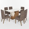 Conjunto Sala de Jantar Mesa Tampo Canto Reto Mdf e Vidro 6 Cadeiras Jéssica Espresso Móveis - 4