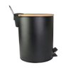 Lixeira de Inox Preta com Tampa de Bambu 5 Litros - 4