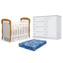 Ver imagem 1 de Berço Americano Danny Acetinado Savana Reller+Cômoda Infantil Americano +Colchão Ortobom-Henn