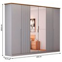 Ver imagem 4 de Guarda-Roupa Casal Rio com Espelho 6 Portas 6 Gavetas Cinza/Nature - Panorama Móveis