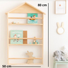 Nicho Triplo Casa Prateleira Infantil para Livros, Brinquedos e Decoração Expositor de Bonecas de Ma - 2