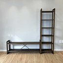 Ver imagem 1 de Rack para TV Slim Linea 55" 141.5cm com Estante 6 Prateleiras Amadeirado Artfactory Design