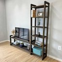 Ver imagem 6 de Rack para TV Slim Linea 55" 141.5cm com Estante 6 Prateleiras Amadeirado Artfactory Design