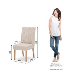 Conjunto Sala de Jantar Mesa Tampo Mdf 6 Cadeiras Jéssica Espresso Móveis - 3