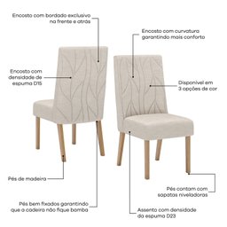 Conjunto Sala de Jantar Mesa Tampo Mdf 6 Cadeiras Jéssica Espresso Móveis - 5
