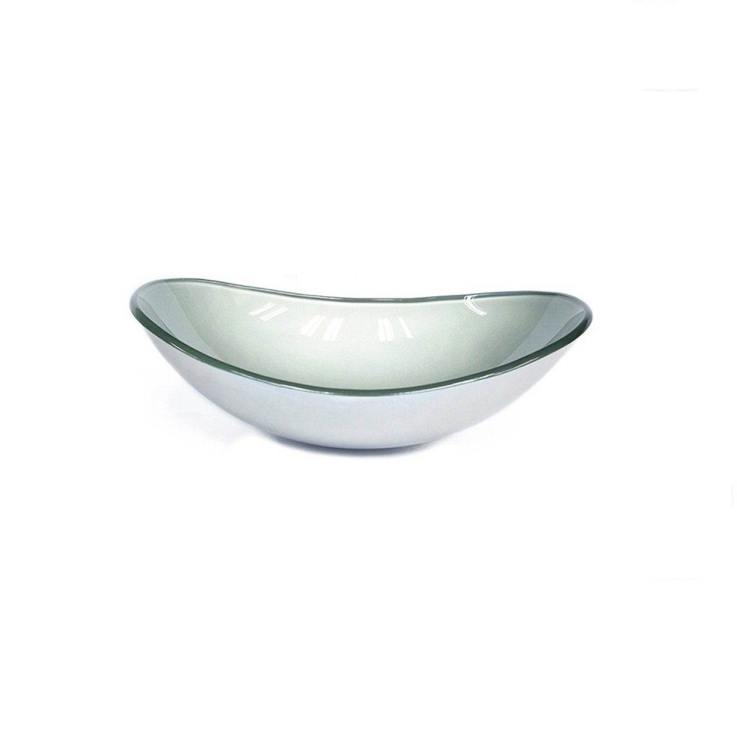 Kit Cuba Vidro Oval 55cm Torneira e Válvula - 6