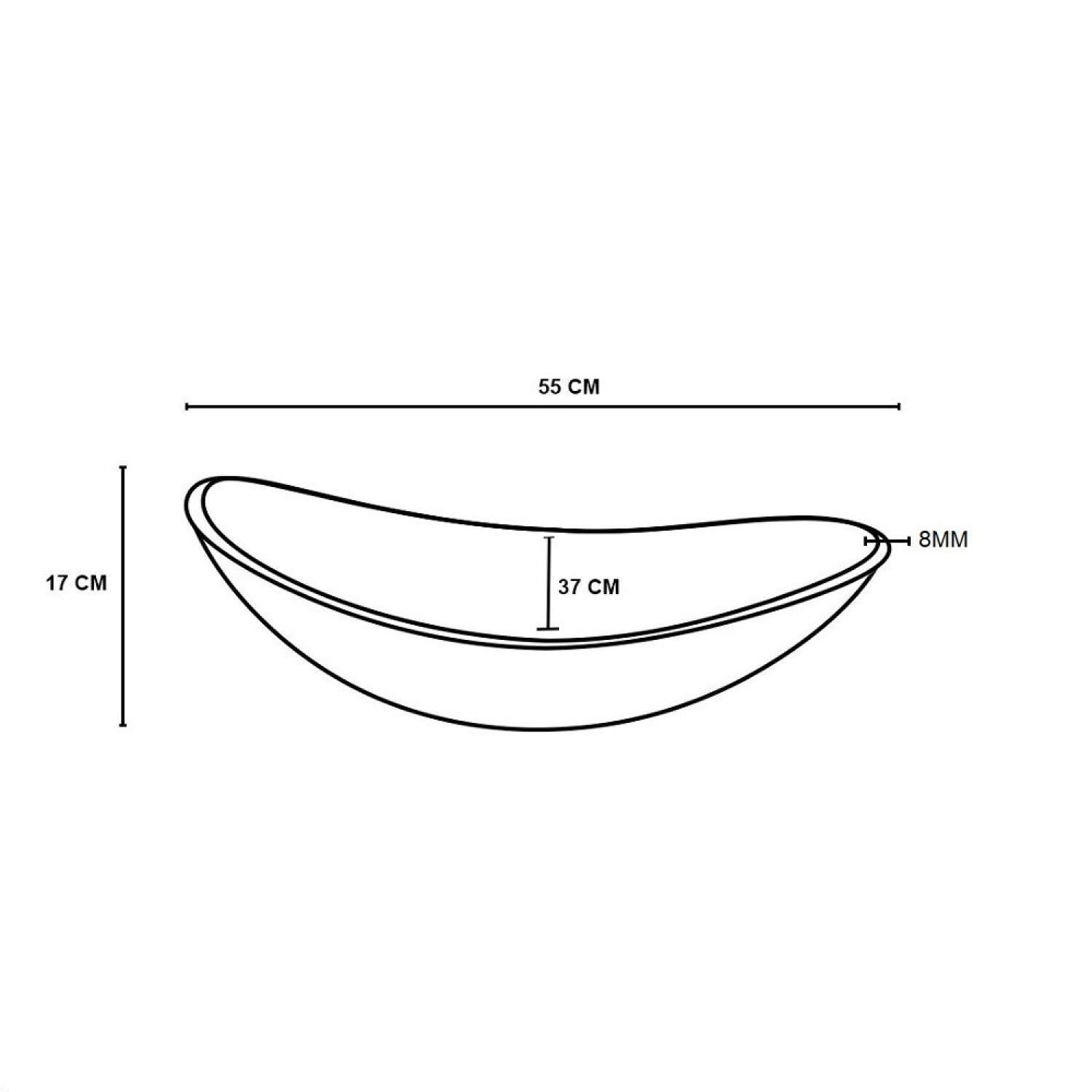 Kit Cuba Vidro Oval 55cm Torneira e Válvula - 3