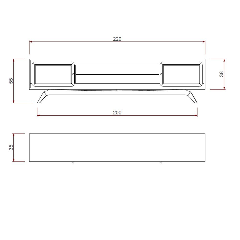 Rack Sala Tv até 75 Polegadas Ricco 220 Cm Laminado Portas Palhinha Amêndoa - 7