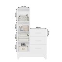 Ver imagem 4 de Cômoda Sapateira Quarto Mobi com 3 Gavetas e 1 Porta Branco Fosco/Rosa