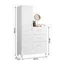 Ver imagem 5 de Cômoda Sapateira Quarto Mobi com 3 Gavetas e 1 Porta Branco Fosco/Rosa