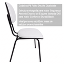 Ver imagem 5 de Kit 2 Cadeiras Fixas Brancas Secretaria Pé Palito Estofado em Couro Sintético