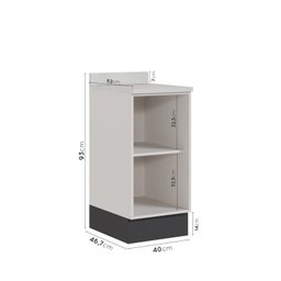 Balcão 1 Porta 40cm com Tampo com Rodapé Puxador 150cm Ipanema CabeCasa MadeiraMadeira - 3