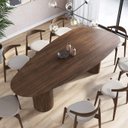 Ver imagem 2 de Mesa de Jantar Orgânica Breeze 2,70 X 1,20m 10 Lugares Cor Castanho Lâmina Natural de Madeira