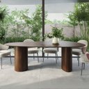 Ver imagem 3 de Mesa de Jantar Orgânica Breeze 2,70 X 1,20m 10 Lugares Cor Castanho Lâmina Natural de Madeira