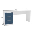 Ver imagem 4 de Mesa para Escritório Madri 3 Gavetas Azul/branco - Politorno