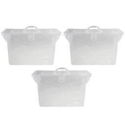 Kit 3 Maletas para Pastas Suspensas Dello Pastas Empilháveis em Polipropileno Transparente - 1