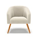 Ver imagem 3 de Kit 1 Sofá Namoradeira e 1 Poltrona Stella Bouclê Pés Palito Castanho - D'Rossi Bege