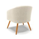 Ver imagem 4 de Kit 1 Sofá Namoradeira e 1 Poltrona Stella Bouclê Pés Palito Castanho - D'Rossi Bege