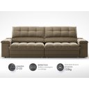 Ver imagem 4 de Sofá com Porta Copos e Carregador Usb Ret Rec Luke 2,30m Veludocristal Castor - Netsofas