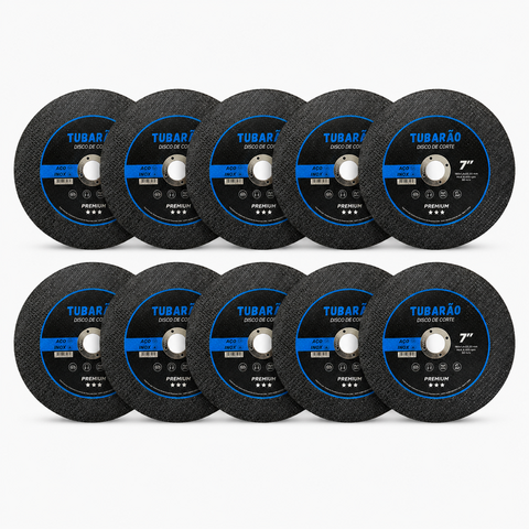 Kit 10X Disco de Corte 7" X 1,60mm (Premium) - Tubarao