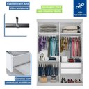 Ver imagem 4 de Guarda Roupa Solteiro Premium Luna 138cm 2 Portas 2 Gavetas Espresso Móveis