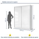 Ver imagem 4 de Guarda-Roupa Solteiro 2 Porta de Correr Luna Yescasa Branco