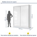 Ver imagem 4 de Guarda-Roupa Solteiro 2 Porta de Correr Luna Yescasa Branco