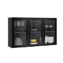 Ver imagem 4 de Conjunto Cozinha em Aço Exclusive Itatiaia com Balcão e Aereo 3 Portas com Vidro:grafite/preto