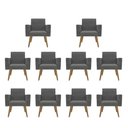 Ver imagem 4 de Kit 10 Poltronas: Elegância para Recepção e Sala de Espera Cinza-escuro