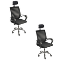 Ver imagem 1 de Kit 2 Cadeiras de Escritório Secretaria Diretor Roma Ergonômica com Apoio de Nuca